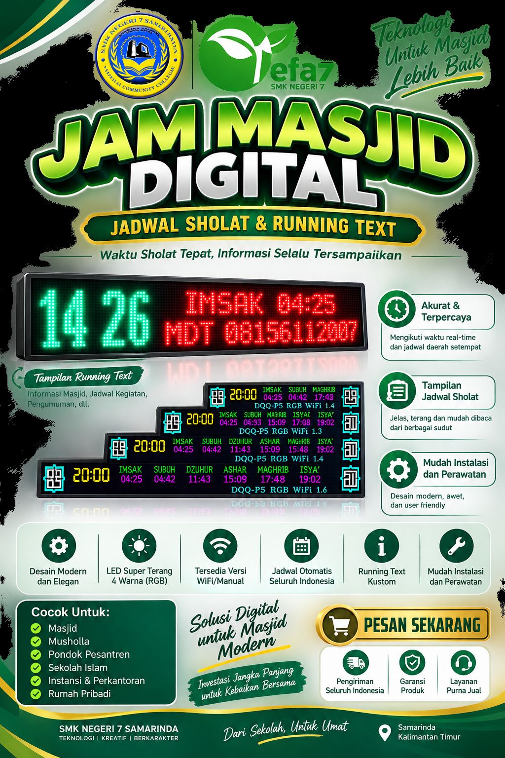 JAM SHOLAT DIGITAL RUNNING TEXT