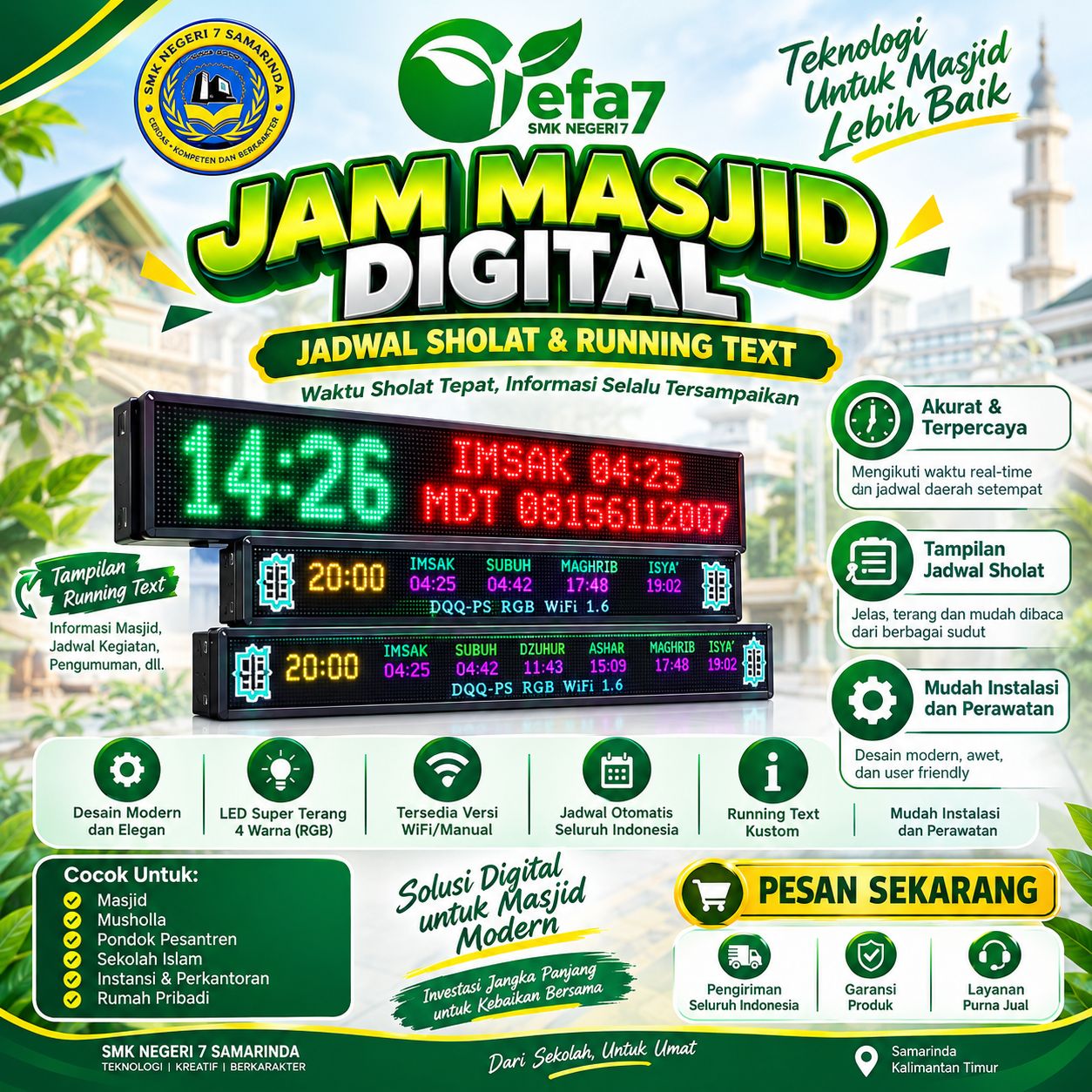 JAM SHOLAT DIGITAL RUNNING TEXT
